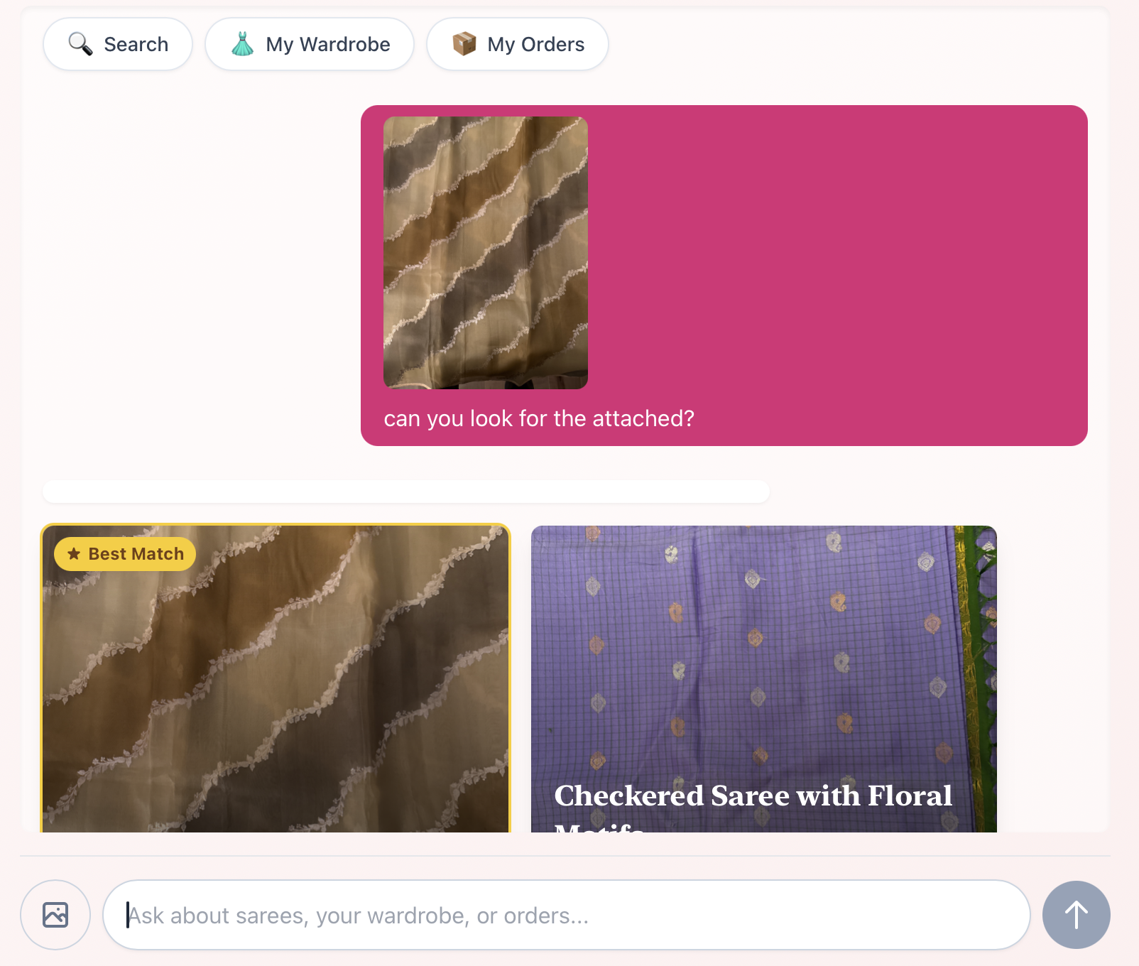 Style Agent visual search finding similar sarees